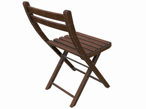 Set of 6 antique medieval wooden chairs 3D Model