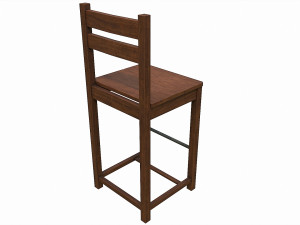 Set of 6 antique medieval wooden chairs 3D Model