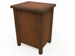 set of 6 antique medieval wooden cabinets 3D Model