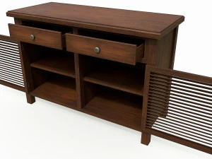 set of 6 antique medieval wooden cabinets 3D Model
