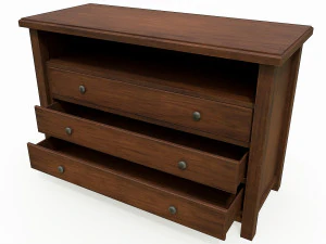 set of 6 antique medieval wooden cabinets 3D Model