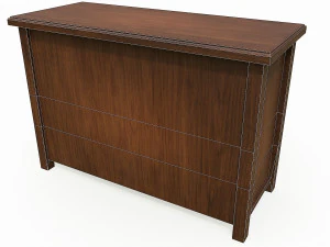 set of 6 antique medieval wooden cabinets 3D Model