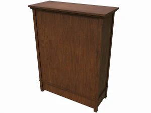 set of 6 antique medieval wooden cabinets 3D Model