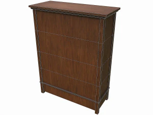 set of 6 antique medieval wooden cabinets 3D Model