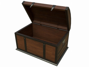 Set of 6 medieval wooden chests and crates Model 3D