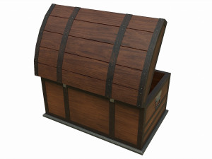 Set of 6 medieval wooden chests and crates Model 3D