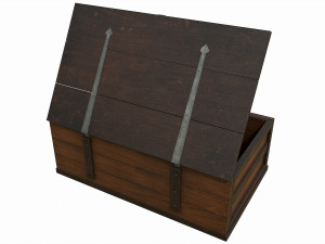 Set of 6 medieval wooden chests and crates Model 3D