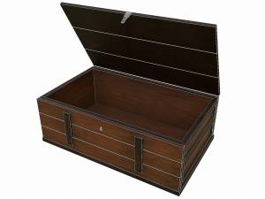 Set of 6 medieval wooden chests and crates Model 3D