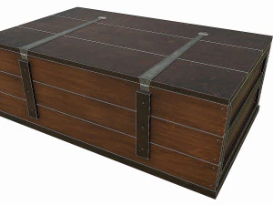 Set of 6 medieval wooden chests and crates 3D Model
