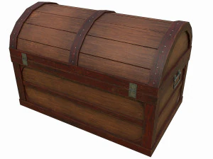 Set of 6 medieval wooden chests and crates 3D Model