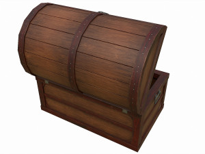 Set of 6 medieval wooden chests and crates Model 3D