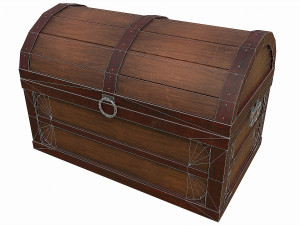 Set of 6 medieval wooden chests and crates Model 3D