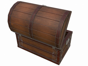 Set of 6 medieval wooden chests and crates Model 3D
