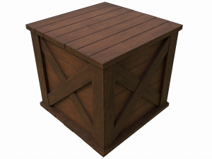Set of 6 medieval wooden chests and crates Model 3D
