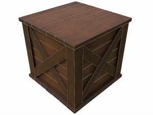 Set of 6 medieval wooden chests and crates Model 3D