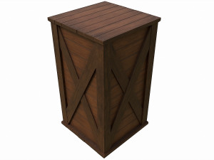 Set of 6 medieval wooden chests and crates Model 3D