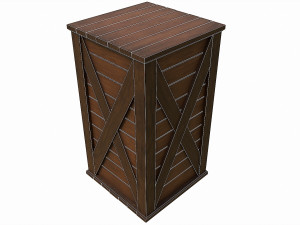 Set of 6 medieval wooden chests and crates Model 3D
