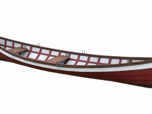 painted wooden boat v1 Modello 3D