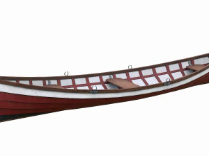 painted wooden boat v1 3D Model