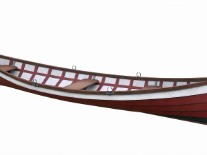 painted wooden boat v1 Modello 3D