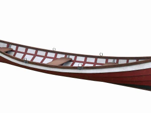 painted wooden boat v1 3D Model