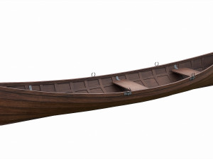 painted wooden boat v1 Modello 3D