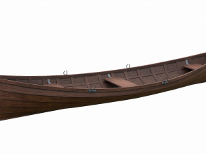 painted wooden boat v1 Modello 3D