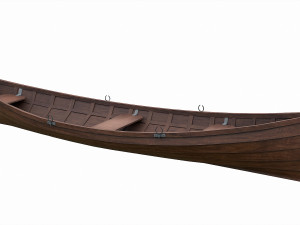 painted wooden boat v1 Modello 3D