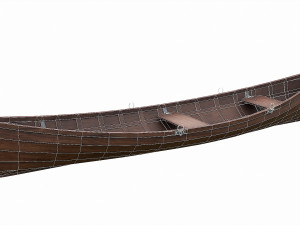 painted wooden boat v1 Modello 3D