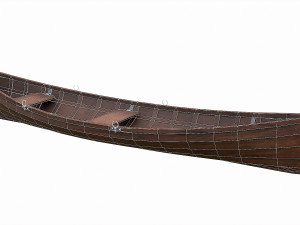 painted wooden boat v1 Modello 3D
