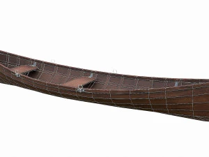 painted wooden boat v1 3D Model