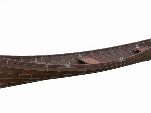 painted wooden boat v1 Modello 3D