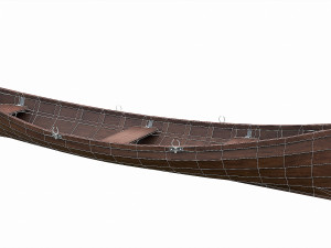 painted wooden boat v1 Modello 3D