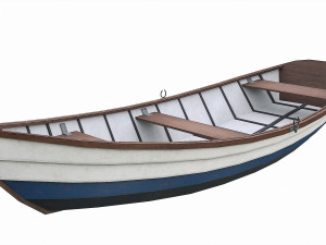 painted wooden boat v2 3D Модель