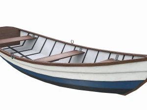 painted wooden boat v2 3D Model