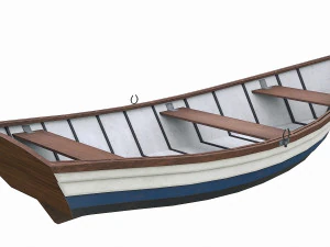 painted wooden boat v2 3D Model