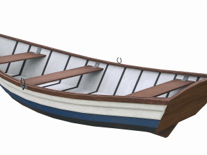 painted wooden boat v2 3D Модель