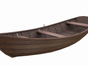 painted wooden boat v2 3D Model