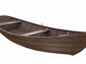 painted wooden boat v2 3D Модель
