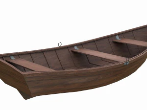painted wooden boat v2 3D Model