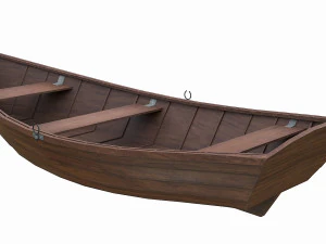 painted wooden boat v2 3D Model
