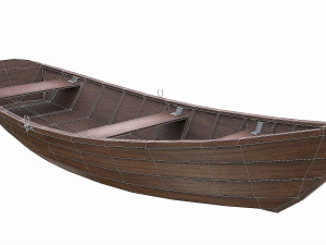 painted wooden boat v2 3D Модель