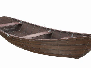 painted wooden boat v2 3D Model
