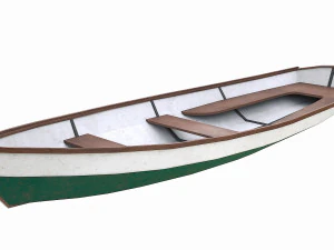painted wooden boat v3 3D Model