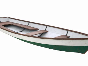 painted wooden boat v3 3D Model