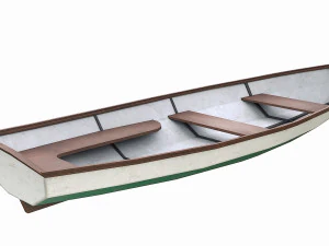 painted wooden boat v3 3D Model