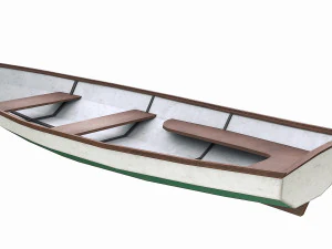 painted wooden boat v3 3D Model