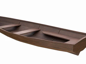 painted wooden boat v3 3D Model