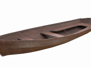 painted wooden boat v3 3D Model
