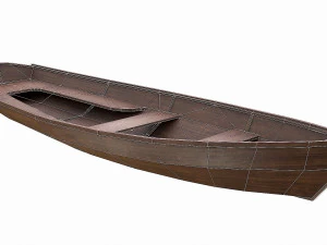 painted wooden boat v3 3D Model